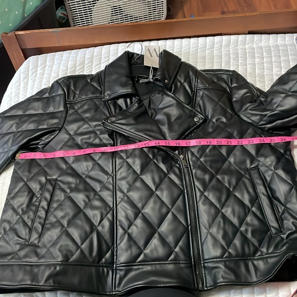 NWT Quilted Imitation Leather Plus Size Moto Jacket 3X - Picture 8 of 9